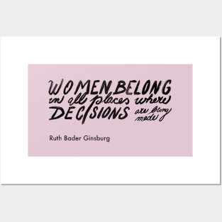 Ruth Bader Ginsburg Handwritten Quote Posters and Art